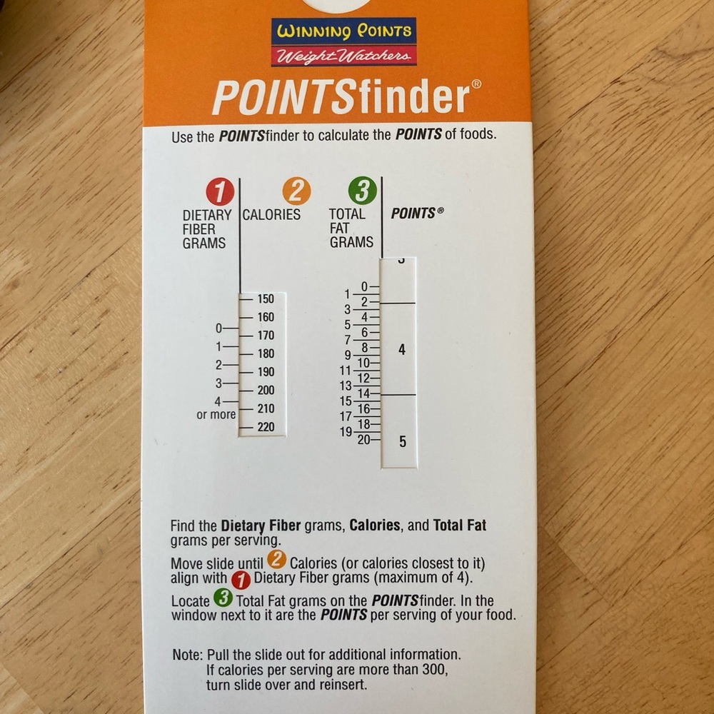 Weight Watchers Winning Points PointsFinder—points Tracker Companion